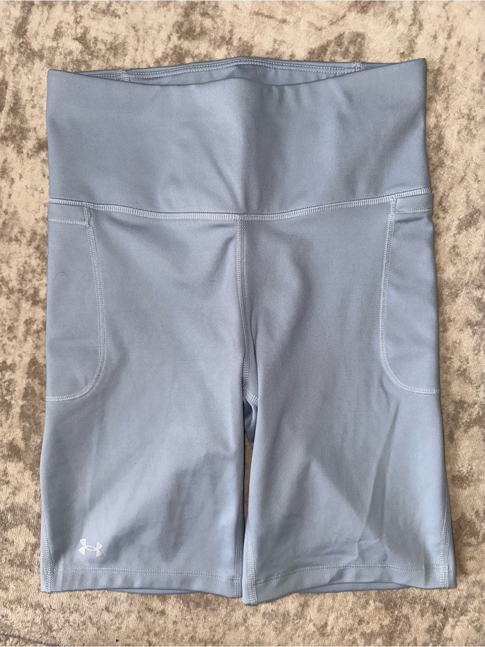 Under Armour Pale Blue Biker Shorts - Picture 2 of 4